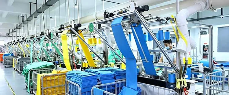 Full-auto intelligent production workshop for customized microfiber car cleaning kits, TPET automated textile processing equipment